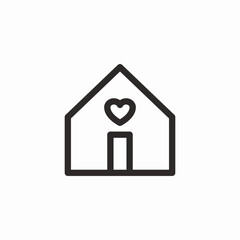 heart house icon sign vector