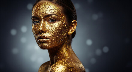 Woman with Gold Paint