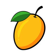 Colored mango. Mango icon isolated on white background. Vector illustration.