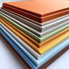Stack of Multi-Colored Paper Sheets