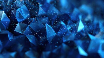 Abstract geometric shapes in deep blue (2)