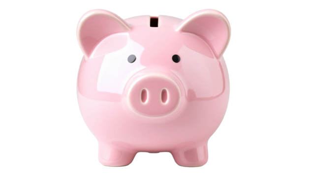 Piggy Bank PNG, Pink Coin Saver, Transparent Background, Money Savings and Finance Symbol