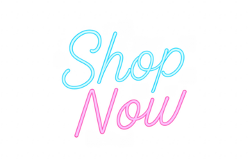Shop Now Neon Sign on Transparent Background is Promoting Shopping