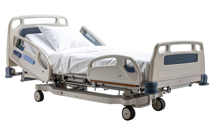 Hospital Bed PNG, Realistic Medical Patient Bed, Transparent Background, Healthcare and Hospital Equipment Design