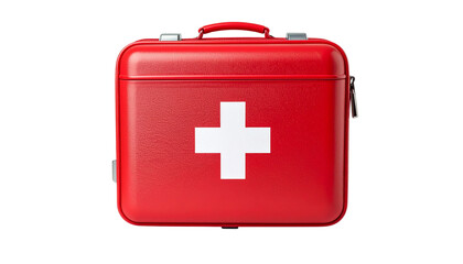 First Aid Kit Box PNG, Realistic Medical Emergency Box, Transparent Background, Healthcare and Safety Design