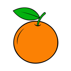 Colored mandarin. Mandarin icon isolated on white background. Vector illustration.