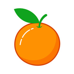 Colored mandarin. Mandarin icon isolated on white background. Vector illustration.