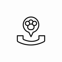 pet grooming location icon sign vector