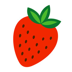Obraz premium Colored strawberry. Strawberry icon isolated on white background. Vector illustration.