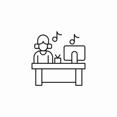 working with music icon sign vector