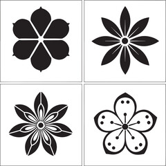 Black and White Flower Graphic Designs