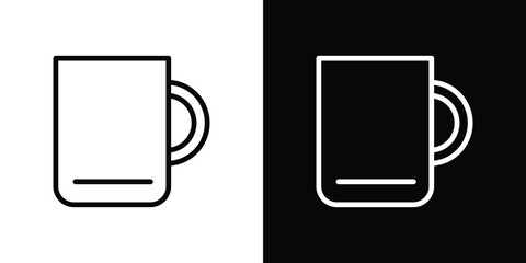 Mug icon. Vector linear icon isolated in black and white