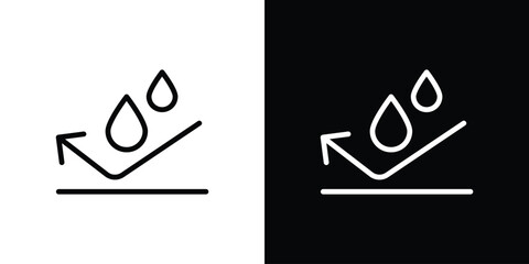 Waterproof icon. Vector linear icon isolated in black and white