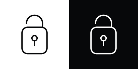 Unblocked icon. Vector linear icon isolated in black and white