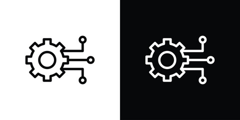 Technology icon. Vector linear icon isolated in black and white
