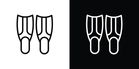 Scuba diving icon. Vector linear icon isolated in black and white © Zrobac