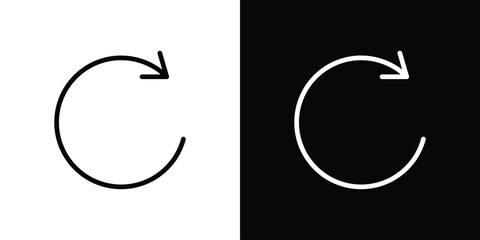 Reset icon. Vector linear icon isolated in black and white