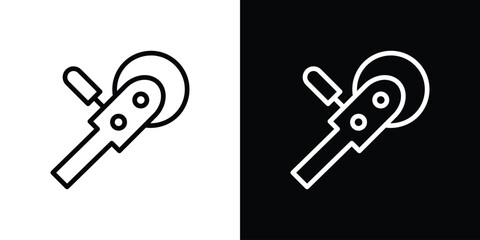 Polisher icon. Vector linear icon isolated in black and white