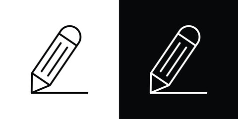 Pencil icon. Vector linear icon isolated in black and white