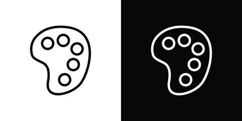 Palette icon. Vector linear icon isolated in black and white