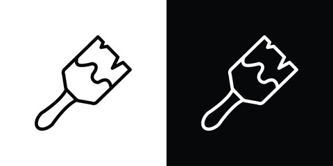 Paint brush icon. Vector linear icon isolated in black and white