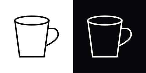 Mug icon. Vector linear icon isolated in black and white