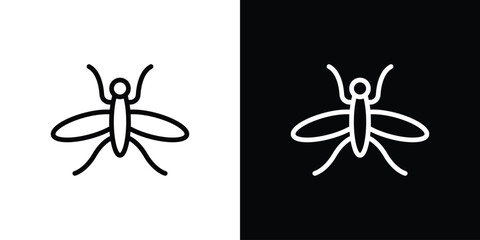 Mosquito icon. Vector linear icon isolated in black and white