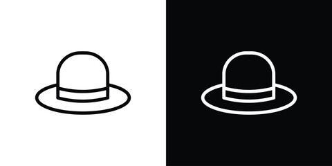 Hat icon. Vector linear icon isolated in black and white