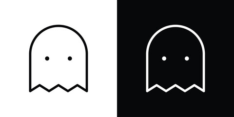 Ghost icon. Vector linear icon isolated in black and white