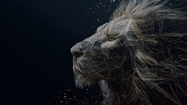 Abstract lion profile (1) - Powered by Adobe