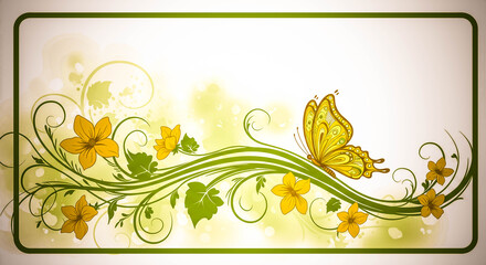 Floral Design with Butterfly
