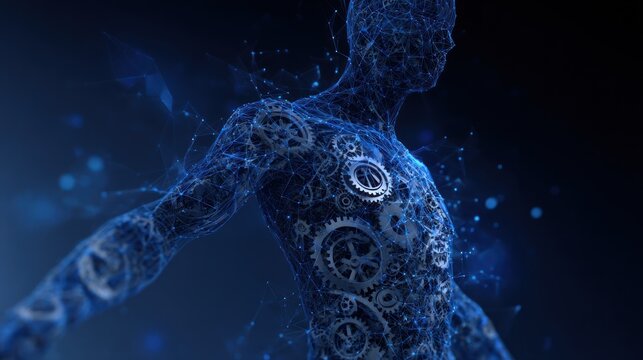 Abstract human form with gears