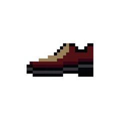 Autumn style. Shoes pixel art, vector illustration. Autumn look, men's boots
