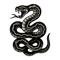 Obraz premium PNG Bold vintage snake illustration.