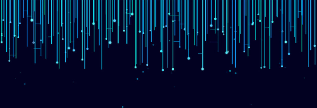 Futuristic vector background with blue lines and digital elements.