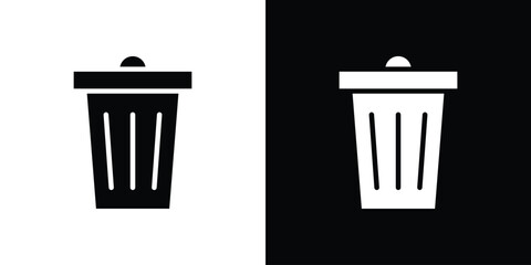 Trash Bin icon design vector collection. flat icons.