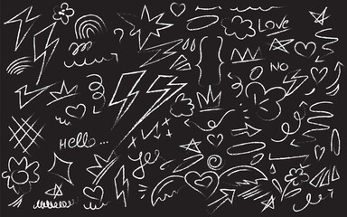 Chalkboard with hand drawn doodle pattern