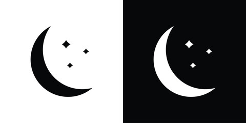 Moon icon design vector collection. flat icons.