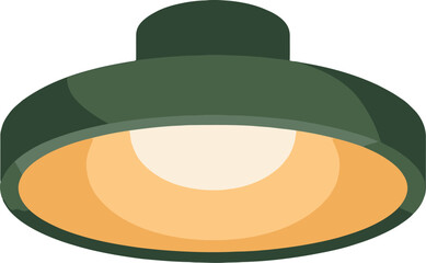 Green Ceiling Lamp, Modern Home Lighting Fixture, Stylish Interior Light, Simple Green Lamp Design, Flat Icon: Ceiling Light