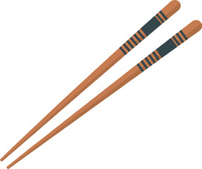 Wooden Chopsticks, Asian Chopsticks Illustration, Chopstick Clipart, Brown Chopsticks, Elegant Chopsticks Design