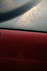 Close up of car door with beautiful morning light