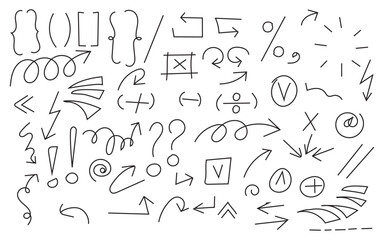 Hand drawn doodle elements and symbols