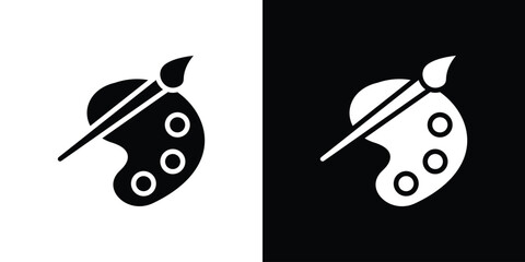 Brush and Palette icon design vector collection. flat icons.