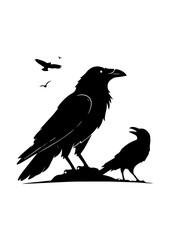 Raven Silhouette Illustration