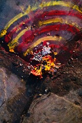 Red and yellow colour abstract shape background