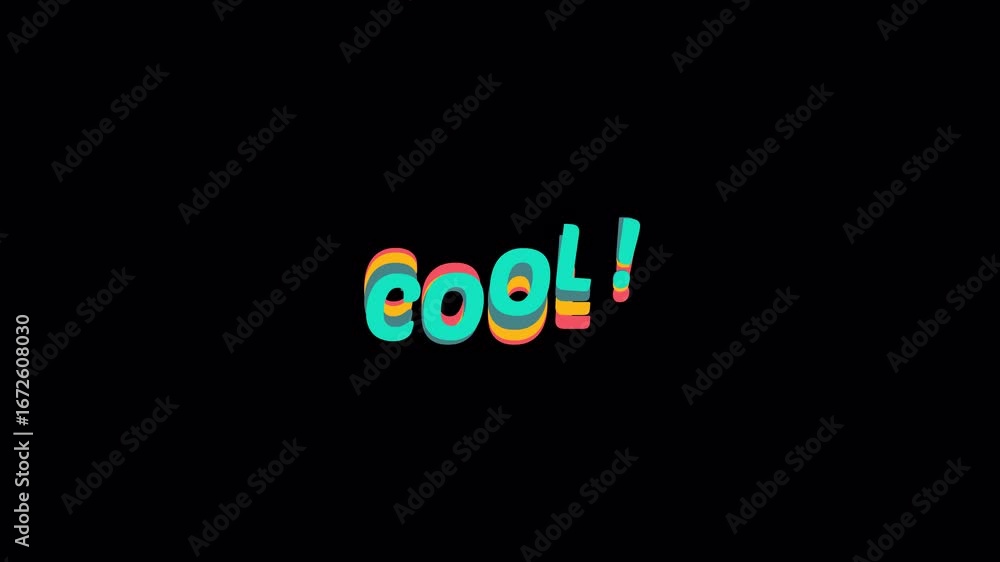 Fototapete colorful animated text cool! with a fun wave and bounce motion. this graphic element is a high-quali