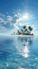 Fototapeta premium Tropical island paradise, calm ocean
