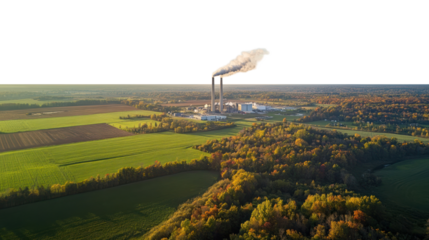 PNG Big power plant countryside nature aerial.