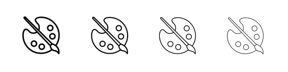 Palette icon symbol pictogram set