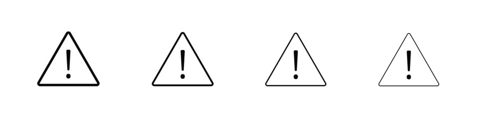 Warning icon symbol pictogram set
